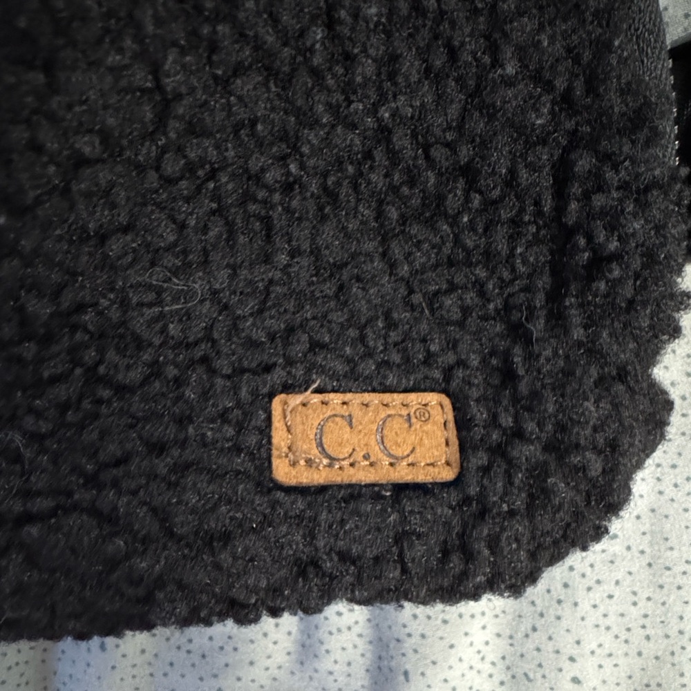 C.C Black Sherpa Bag with Tan Accent